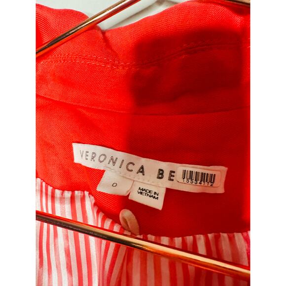 VERONICA BEARD Red Lined Single Button Blazer Coat Size 0 - Picture 8 of 8